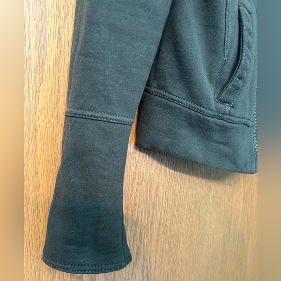 Aeropostale jacket 87 Moto jacket olive green Sherpa faux fur size Small zipper - Picture 10 of 16